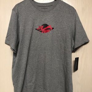 Nike Air Jordan Wings T Shirt Bred Grey Mens